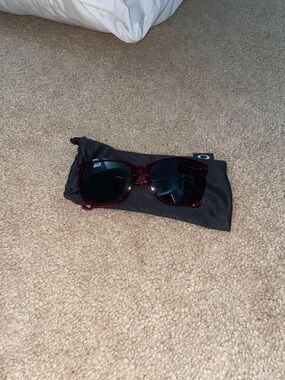 Dark Red Oakley Women’s Sunglasses with Black Lenses